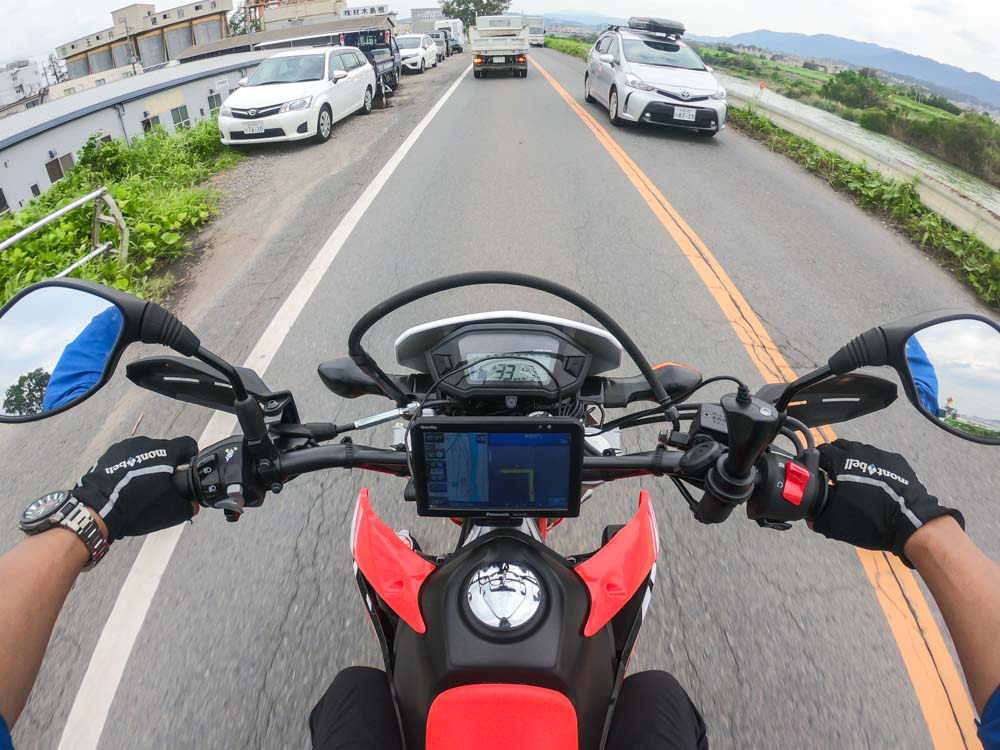 GoPro6 ヘルメットあご下のポジションで撮影