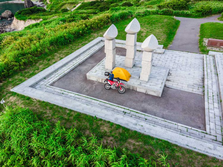 北追岬でドローン空撮