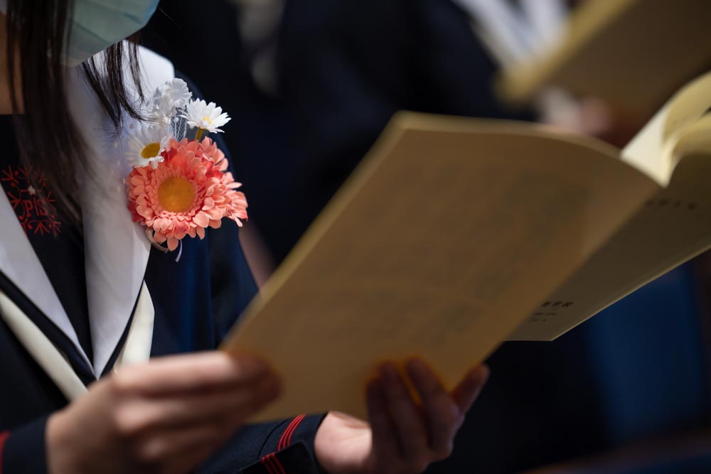 2021年度プール学院高校の卒業式の撮影