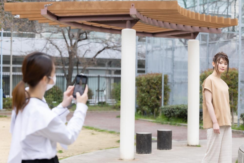 アパレル撮影現場のオフショット