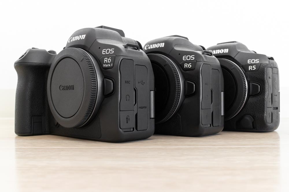 発売日の朝にEOS R6 Mark IIが到着。R6、R5とサイズが同じなので、統一感があります。