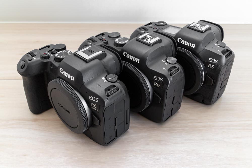 発売日の朝にEOS R6 Mark IIが到着。R6、R5とサイズが同じなので、統一感があります。